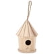 thumbnail image 1 of Casa de pájaros de madera natural, nido colgante redondo para jardín al aire libre., 1 of 14