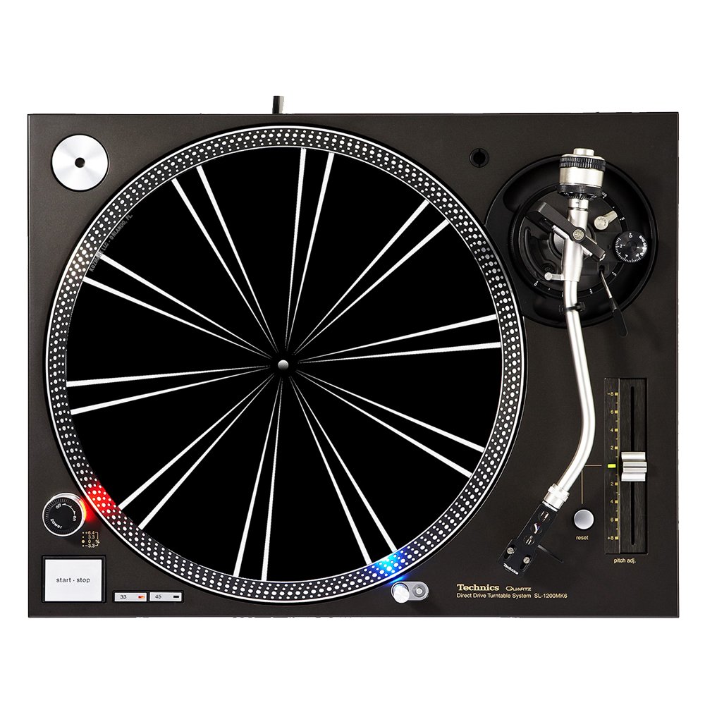 KuzmarK™ 12" DJ Turntable Slipmat Black  Spiral