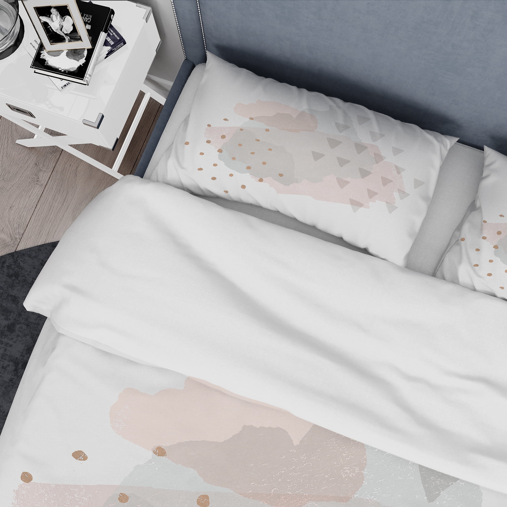 Designart 'Watercolor Minimal Blush IV' Geometric Duvet Cover Set