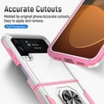 thumbnail image 6 of Nalacover Military Grade Heavy Duty Case for Samsung Galaxy Z Flip 4, Rugged Rotated Ring Holder Kickstand Bracket Cover with Magnetic Car Mount Soft TPU Shockproof Lens Protective Case,White/Pink, 6 of 9