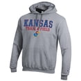 thumbnail image 2 of Men's Champion  Gray Kansas Jayhawks Track & Field Stack Powerblend Pullover Hoodie, 2 of 3