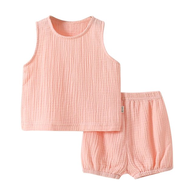 Birdeem Pyjama Deux Pièces pour Bébé d'Été, Respirant, Col Ras du Cou, en Coton Intégral, Tenue d'Intérieur, Shorts, Fendu