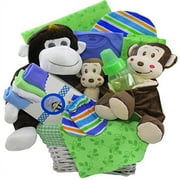 Monkey Business New Baby Gift Basket, Neutral Boy or Girl