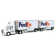 Diecast Masters 1/50 Limited Edition FedEx Peterbilt 579 Single Axle Day Cab w/ 2 Wabash 28 Pup Trailers 65190