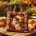 thumbnail image 5 of Halloween Quilted Tote Bag,Reusable Shopping Tote Large Capacity Trick or Treat Bag Fall Gift for Women Daily Commute Travel Shoulder Strap Handbag, 5 of 6