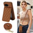 thumbnail image 3 of For Google Pixel 9a RFID Blocking Protective Purse Wallet Case Magnetic Flip Cover Multi-Card Slots Pocket With Detachable Shoulder Strap,Brown,For Google Pixel 9a, 3 of 7