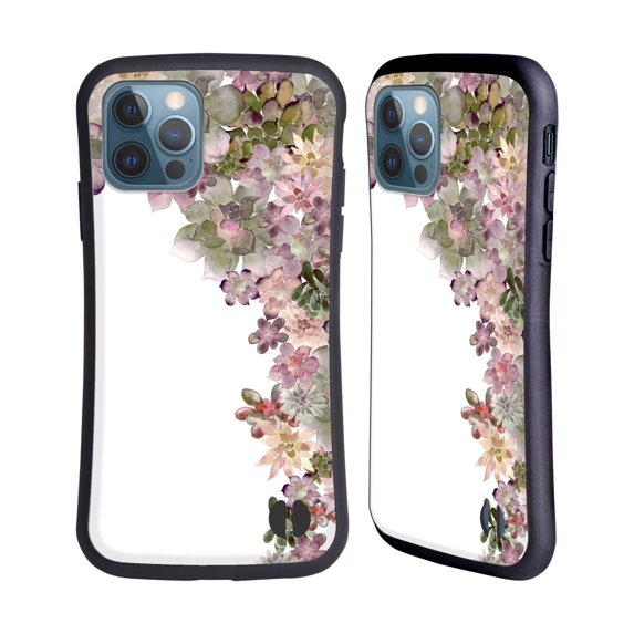 Head Case Designs Officially Licensed Monika Strigel My Garden Succulent Rose Hybrid Case Compatible with Apple iPhone 12 / iPhone 12 Pro