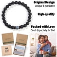 thumbnail image 2 of THEMEROL Gift for Dad Birthday Best Dad Ever Men Bracelets Unique Present Black Beaded Bracelet Fathers Gifts, 2 of 5