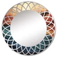 thumbnail image 2 of Designart "Coral Blue Bold Mountains Landscape" Modern Round Wall Mirror - Landscapes Oval Printed Decorative Oversized Mirror - Multiple Color Options, 2 of 4