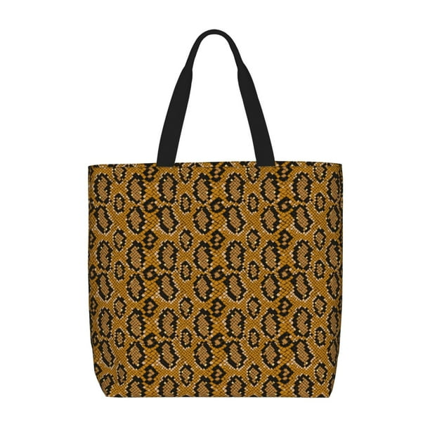 Balery Snake Skin Bolsa de Mano para Mujeres con Cremallera, Bolsa de Gimnasio con Compartimentos, Bolsa para Laptop, Bolsa para Trabajo