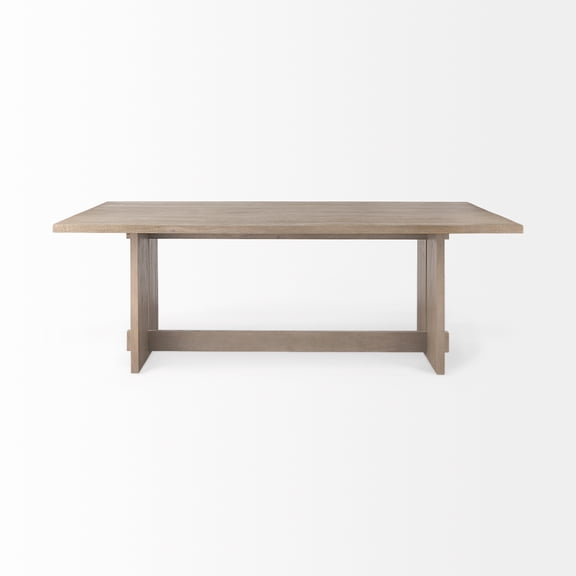 Mercana Furniture Aida Solid Wood Dining Table in Light Gray