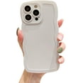thumbnail image 6 of for iPhone 15 Pro Cute Soft Silicone Case, Kawaii Curly Wave Frame Shape Shockproof Protective Phone case Cover for Women Girls White, 6 of 8