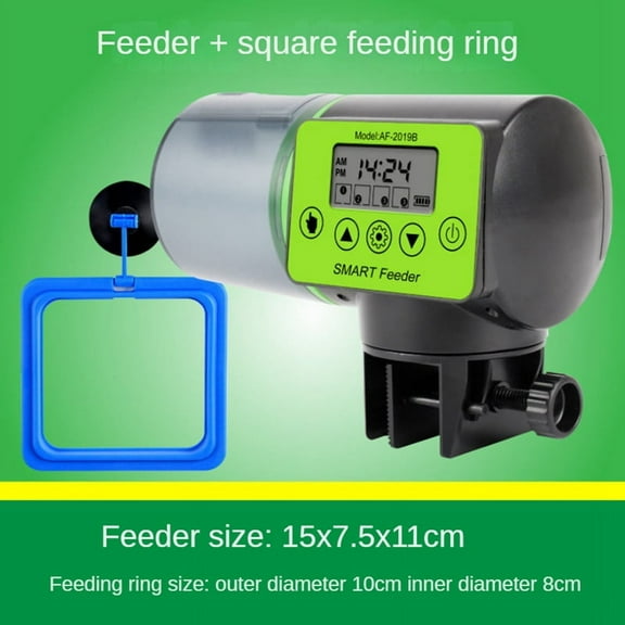 Smart Automatic Fish Feeder  Feeding Circle Fish Tank Auto Feeding Dispenser LCD Indicates Timer Aquarium Accessories-A