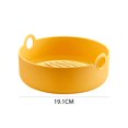 thumbnail image 1 of Recipiente de silicona para freidora de aire, reutilizable, para pollo frito, antiadherente, bandeja para hornear, utensilios de cocina, color amarillo, redondo, 1 of 6