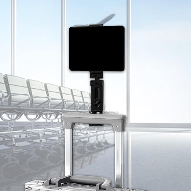 Soporte para teléfono de avión con asas para equipaje, plegable, con rotación flexible de 360 grados, para mesa de avión, escritorio y exteriores.
