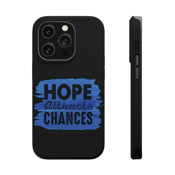 DistinctInk Tough Case for Apple iPhone 15 PRO (6.1" Screen), Compatible with MagSafe Charging - Hope Attracts Chances