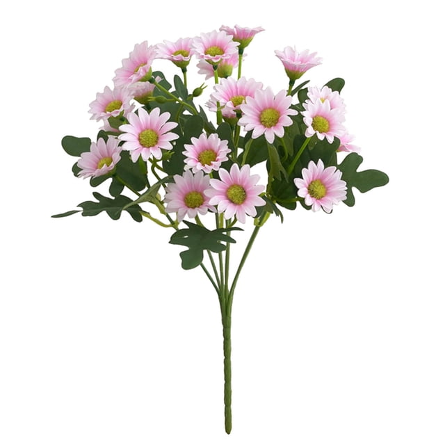 Ramo de manzanilla de seda - Flores artificiales de margarita con tallos largos para centros de mesa de boda, decoración del hogar, arreglos de jarrones