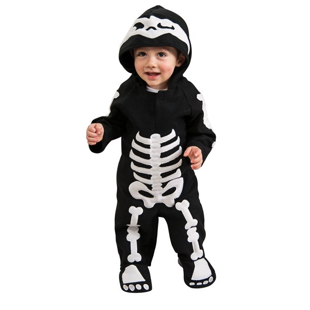 Bristol Novelty - Disfraz de Esqueleto de Halloween para Niños (Negro/Blanco)