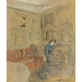 thumbnail image 2 of Édouard Vuillard 12x14 Black Ornate Wood Framed Double Matted Museum Art Print Titled: Madame Hessel in Her Little Living Room, 2 of 5