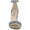 thumbnail image 4 of Sam Edelman Yaro Block Heeled  Ankle Strap Two Piece Sandals Silver Snake Pumps (SILVER, 11), 4 of 6