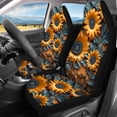 thumbnail image 2 of Tutolipy Sunflower Printed 4 Pcs Car Seat Covers Full Set, Soft Comfy Front and Rear Bench Back Seat Cover Full Set, Easy to Install Car Accessories Universal Fit for Auto Van Truck Sedan, 2 of 3