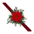 thumbnail image 2 of Tuvgenk Christmas Bow Ribbon Cabinet Hanging Ring, Home Decoration, Christmas Wreath Door Hanging Ornament (1 Flower Style), 2 of 7