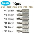 thumbnail image 4 of 10pcs 25mm Anti Slip Electric Hex Shank Magnetic Screwdriver Bits Screw Driver PZ1, 4 of 6