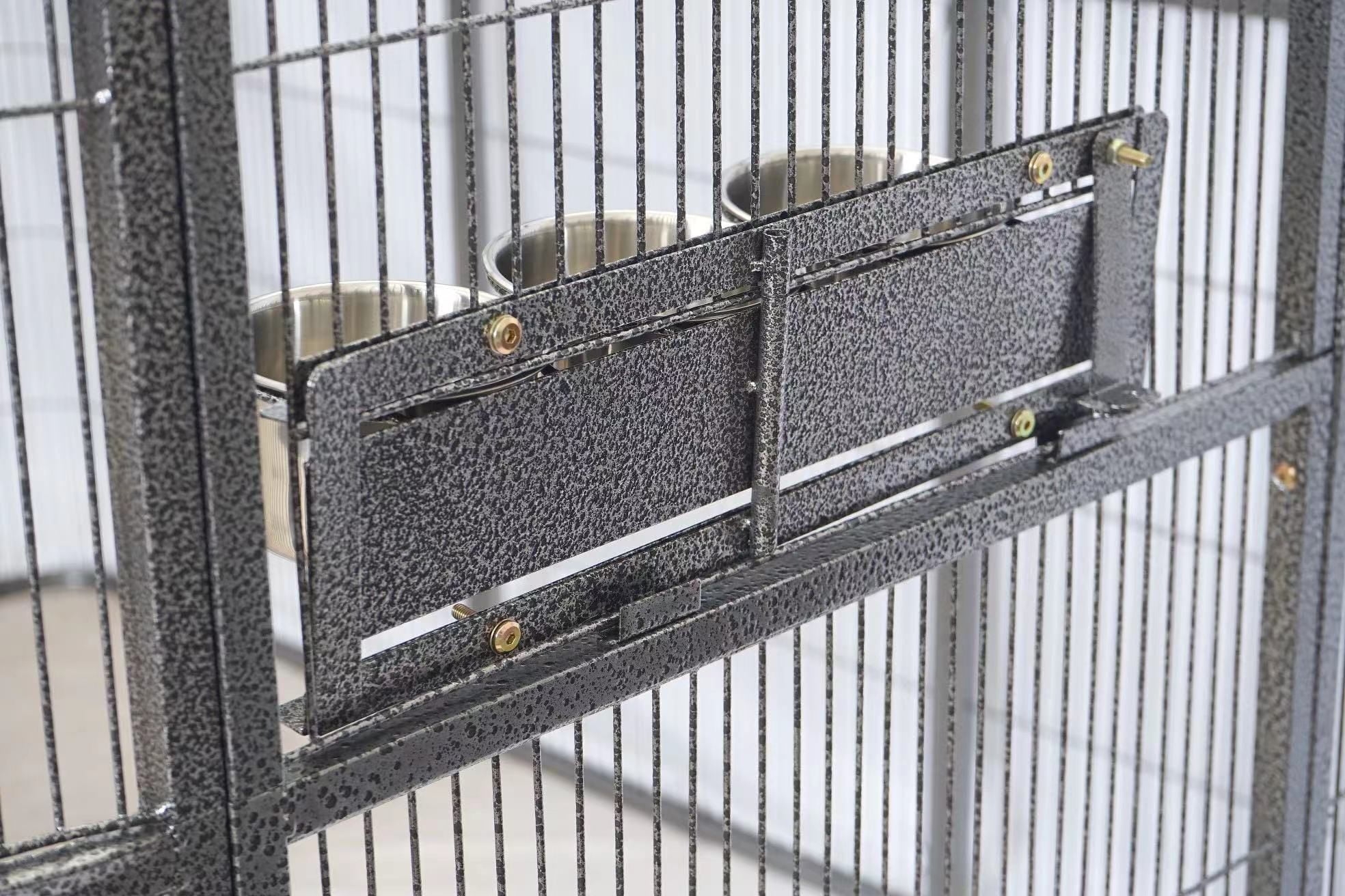 Seny Stainless Steel 3-Cup Bird Feeder with Swivel Gate, Multi-Bird Capacity