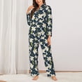 thumbnail image 2 of Kdxio Lilies Flowers Women's Pajama Sets Long Sleeve Button Down Sleepwear Nightwear Soft Pjs Lounge Sets-Medium, 2 of 7