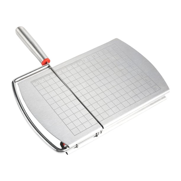 Cortador de queso de alambre con tabla para servir, cortador de alimentos, utensilio de cocina, cortador de queso ajustable de acero inoxidable,