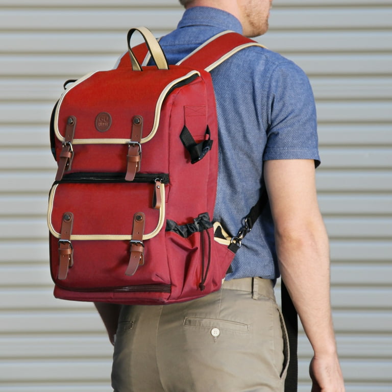 GOgroove Full-size DSLR Camera Backpack Case (Red) for Photography and  Laptop Travel Use with Accessory Storage , Tripod Holder u0026 Weatherproof  Rain Cover - Walmart.com