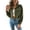 Army Green, variant on cocolona Cropped Jackets for Women Lapel Button Down Trendy Tops Casual Long Sleeve Fall Short Outerwear