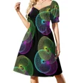 thumbnail image 1 of Vestido de manga corta de los años 80 vestido de cumpleaños para mujer vestido de fiesta de lujo ropa para mujer de verano, 1 of 8