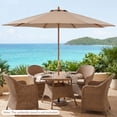 thumbnail image 2 of Gymax 9 FT Patio Umbrella w/Adjustable Height Rope Pulley Lift Vented Top for Beach Brown, 2 of 10