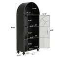thumbnail image 4 of 65" Tall Arched Kitchen Pantry, Modern Farmhouse Kitchens Storage Cabinets with Glass Doors and Open Display Shelves, Versatile Cupboard for Kitchen, Dining Room, Black, 4 of 8