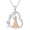 B-Flute, variant on Ballerina Necklace 925 Sterling Silver Heart Necklace Rose Ballerina Dancer Gymnasts Ballet Latin Dance Necklace Jewelry Gifts for Women