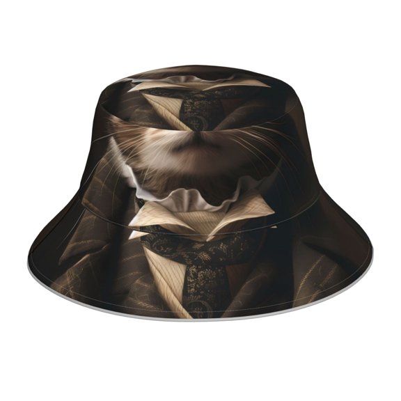KLL Victorian Gentle Cat Bucket Hat for Women Men Packable Travel Beach Sun Hat Outdoor Rave Accessories Reflective Fisherman Cap