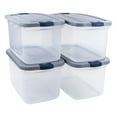 thumbnail image 1 of Rubbermaid 4 Pack Roughneck Clear Storage Containers, Stackable Totes, 66 Quart, 1 of 5
