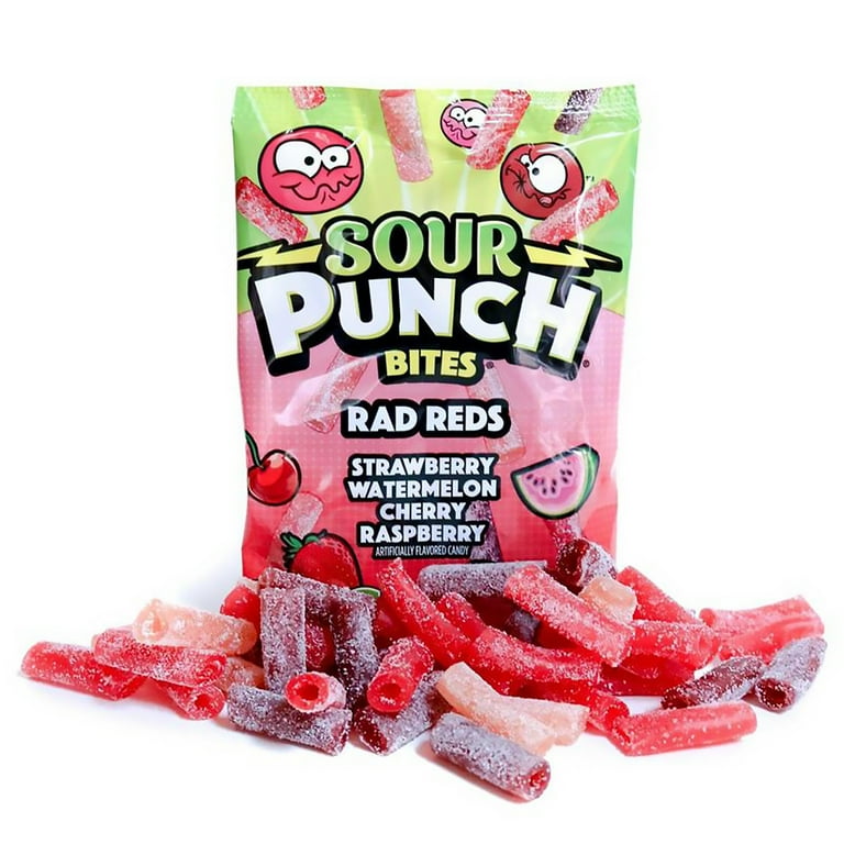 SOUR PUNCH Bites, Rad Reds Watermelon, Strawberry, Cherry