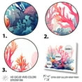 thumbnail image 3 of Designart "Watercolor Coastal Coral III" Oversized Animals Framed Wall Art - Coastal Coral Coastal Coral Under Water Hallway Framed Wall Art Decor, 3 of 6