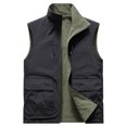 thumbnail image 3 of Gfyviroh Mens Fleece Lined Vests Multi Pockets Waterproof Sleeveless Jackets Turn-down Collar Zip Up Vest Coats, 3 of 4