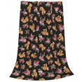 thumbnail image 2 of Fuzoiu Rose Flower Bear Print Ultra-Soft Micro Fleece Blanket,All Seasons Flannel Throw, Lightweight Blanket for Bed, Sofa, Couch, Movie Night, Camping, and Travel-60"x50", 2 of 7