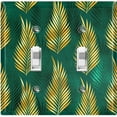 thumbnail image 1 of Metal Light Switch Plate Cover Tropical Jungle Palm Leaves Yellow Green JGL003, 1 of 13