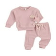 thumbnail image 1 of Newborn Baby Clothes Set Rainbow Embroidery Tops and Pants, 1 of 6