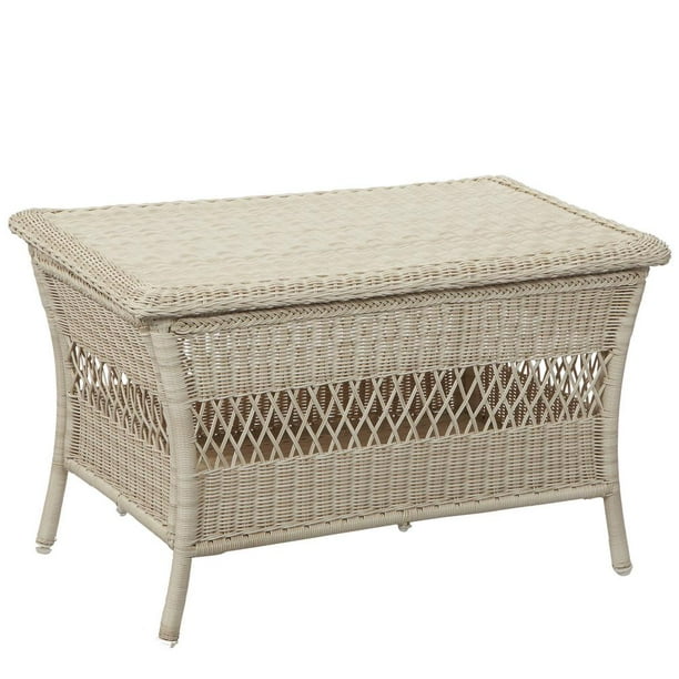 Hampton Bay Park Meadows OffWhite Wicker Outdoor Trunk Table 6521450W