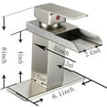 thumbnail image 4 of BWE Waterfall Single Hole Single - Handle Low - Arc Bathroom Faucet With Supply Line In Brushed Nickel, 4 of 10