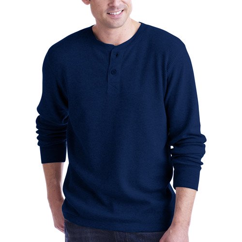 Faded Glory Men's Organic Cotton LongSleeve Thermal Henley