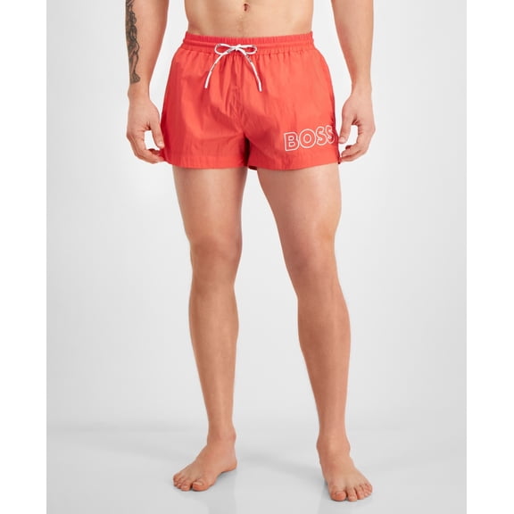 Hugo Boss Mens Regular fit Swim Trunks Swimwear XL Red Solid