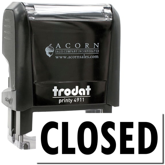 Self-Inking Closed Stamp, Trodat Printy 4911, Press and Print Stamping, Impression Size 5/8" x 1-1/2", Up to 10,000 Impressions - Black Ink