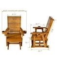 thumbnail image 3 of Innovaze Wooden Patio Glider for One Person with Cupholders, Heavy Duty 600 lbs, All-Weather Resistant (Teak Tone), 3 of 9